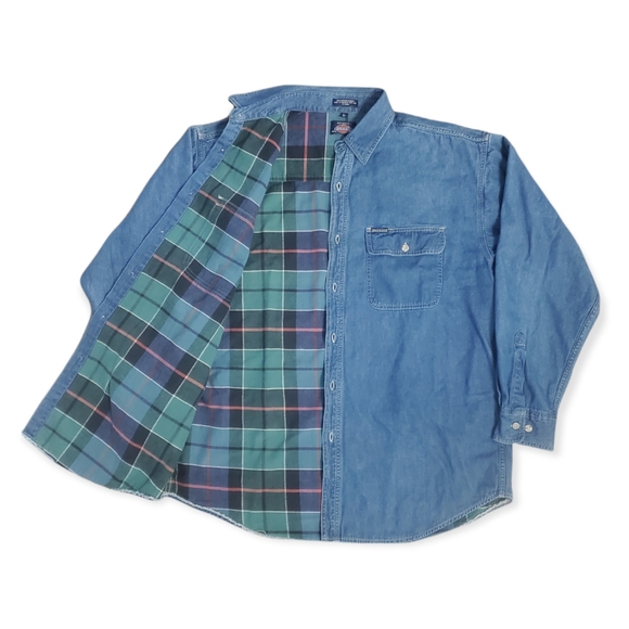 *SOLD* Vintage Dickies Flannel Lined Denim Shirt - Picture 4 of 8